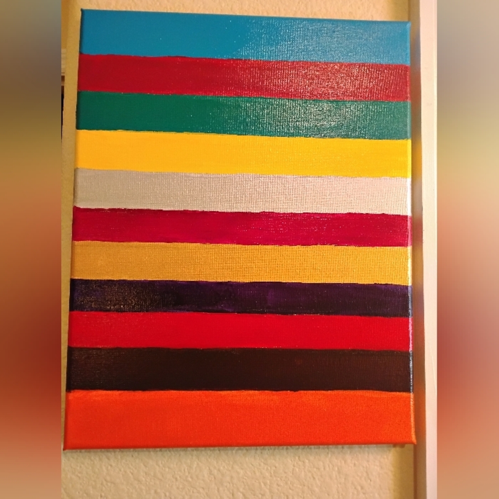Colorful Striped Home Art Painting - Vibrant Multicolor Canvas